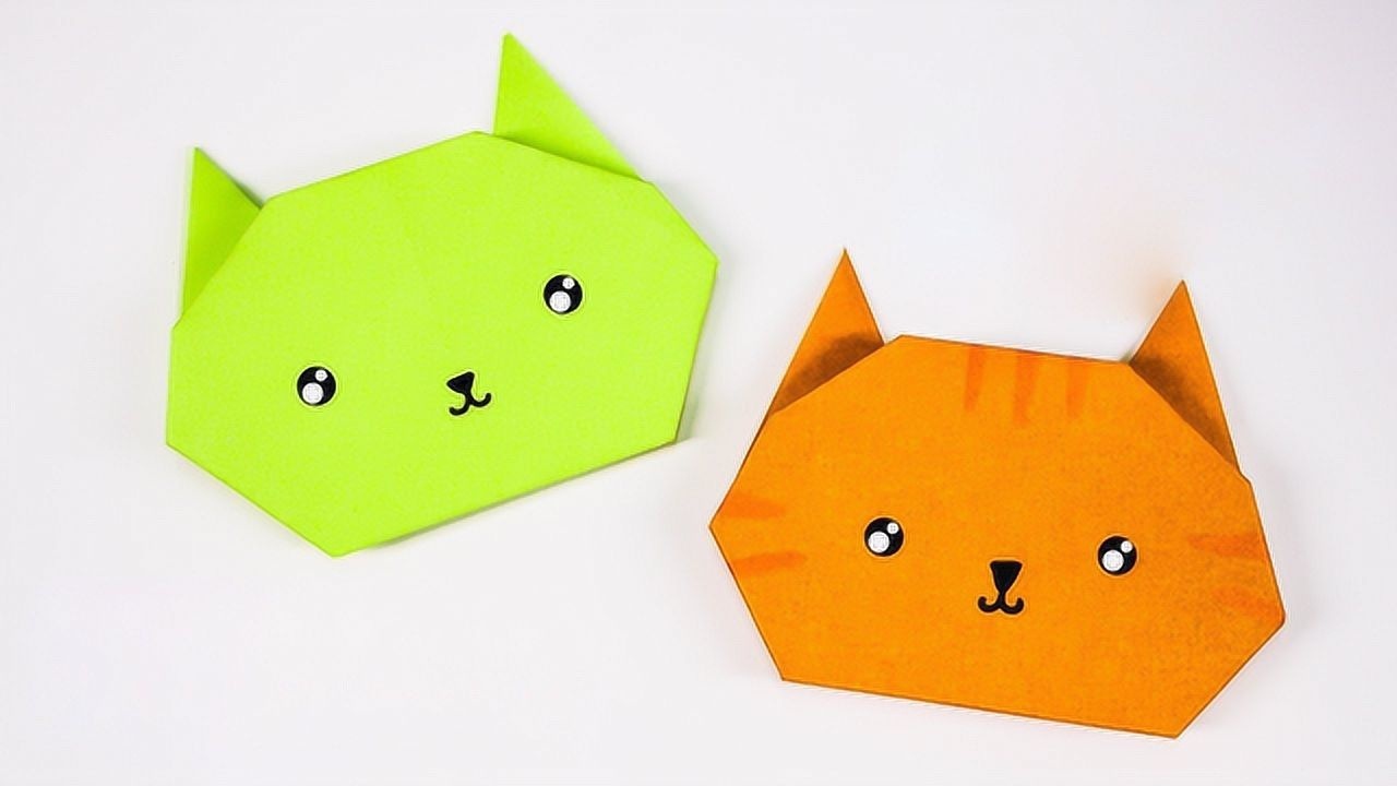 宝宝学折纸:这种折纸小猫太可爱了!简单折纸大全,小朋友都喜欢