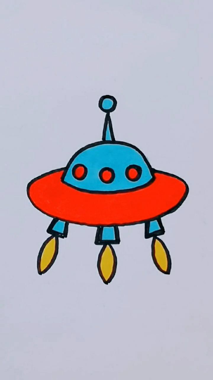 今天教大家画一个外星飞船可以出来外星人吗