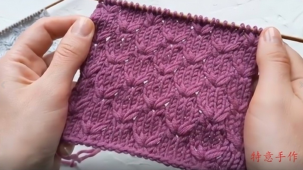 棒针教程一款叫做柳叶针的棒针花样适合编织老年人的开衫织法简单