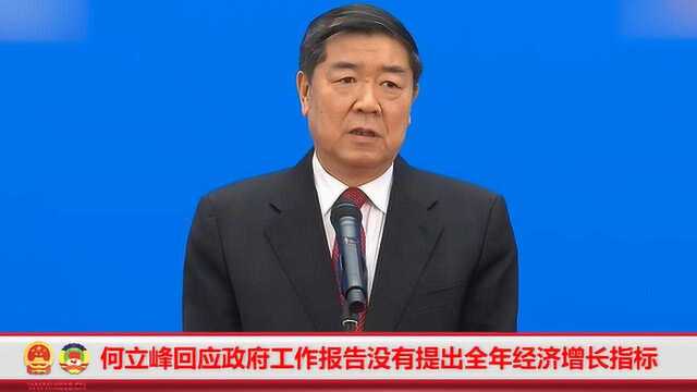 政府工作报告为什么没提出GDP增长目标?发改委主任何立峰这样回应