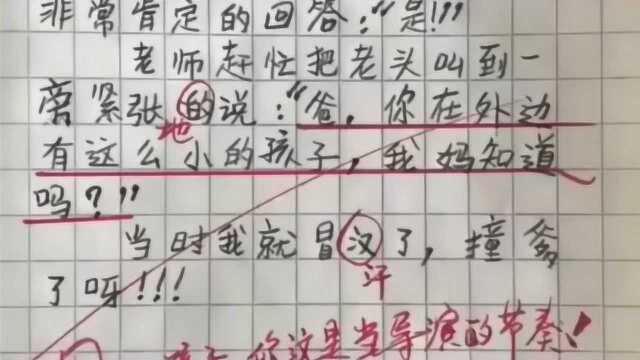 这是生了个什么玩意,怎么啥作文都敢写,放学回家看老娘怎么收拾他!