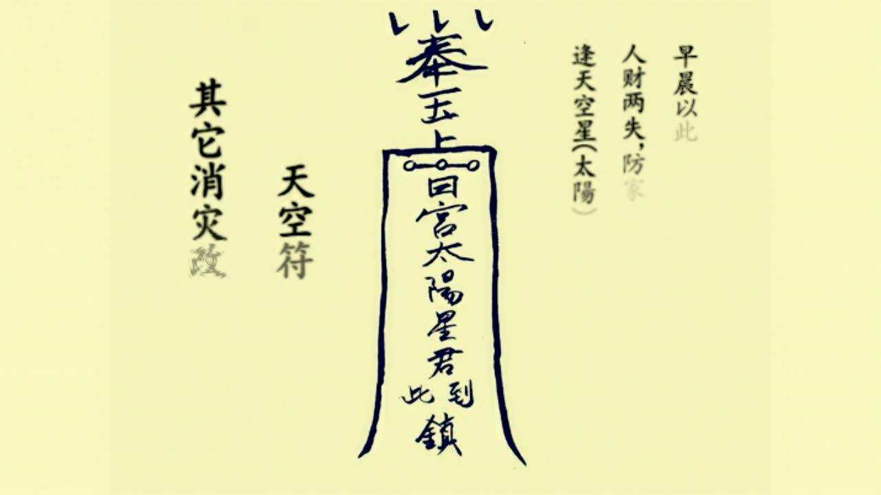 道教符咒文化,五路财神符,天空符,五鬼符禄