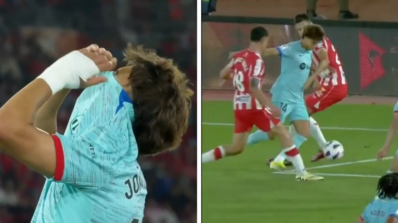 巴萨这波小配合玩出花,菲利克斯世界级一扣这脚射门太抽象,自己也尴尬