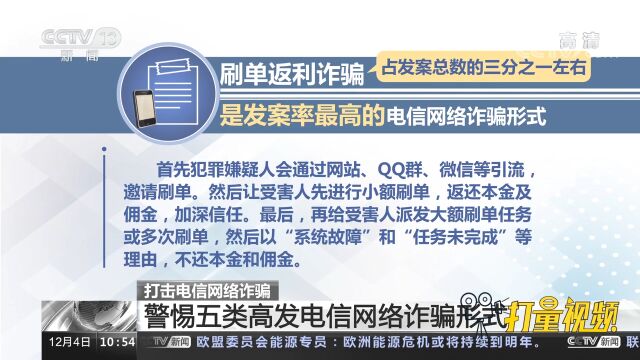 警惕五类高发电信网络诈骗形式