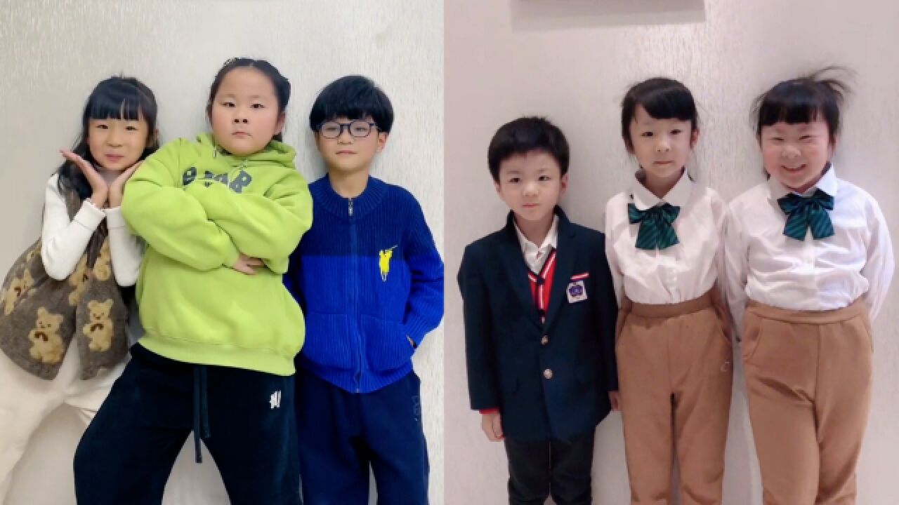 爸爸晒龙凤三胞胎孩子,“高矮胖瘦”各长各的:出门被误认生了三胎_腾讯视频