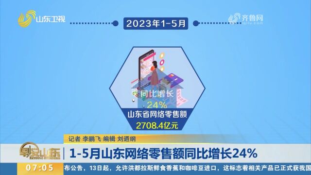 山东省商务厅:今年15月山东网络零售额2708.4元,同比增长24%