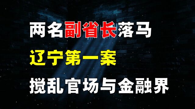 辽宁第一案,数名省高官落马!行业巨头,如何搅乱官场与金融界?