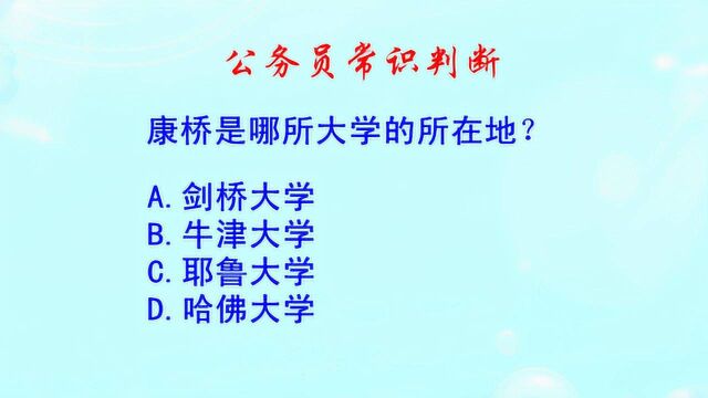 公务员常识判断,康桥是哪所大学的所在地?