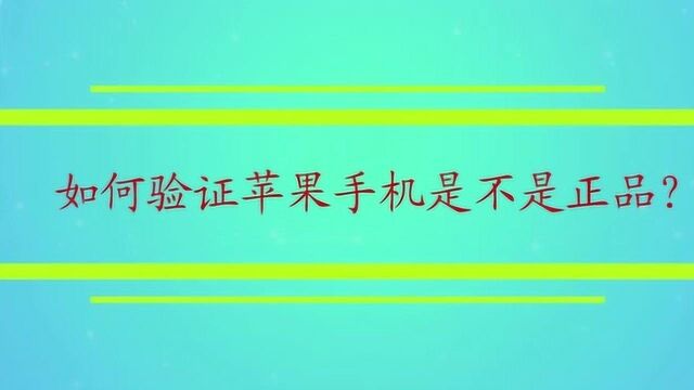 如何验证苹果手机是不是正品?