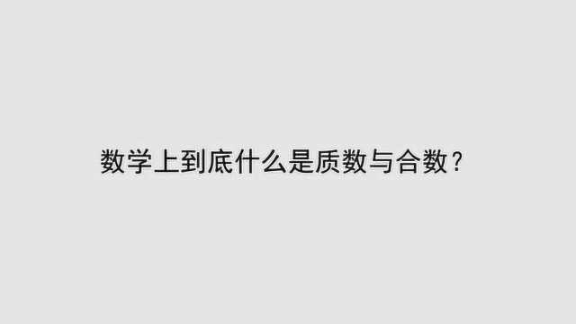 数学上到底什么是质数与合数?