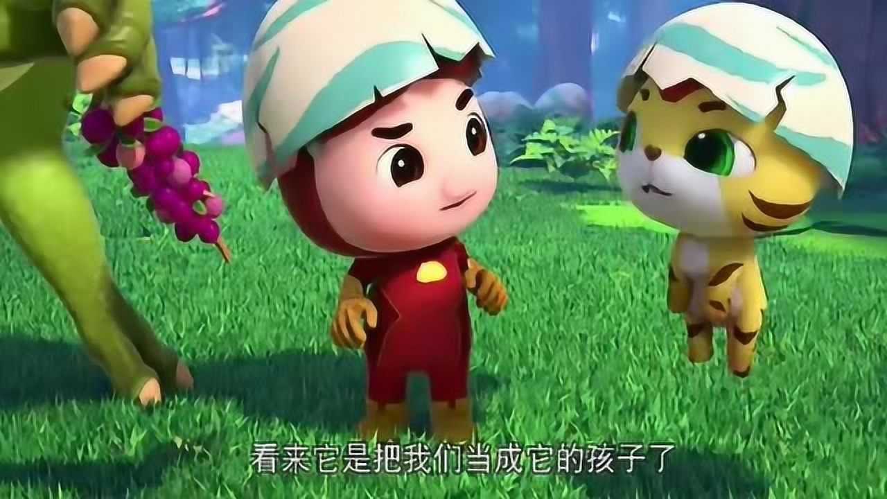 恐龙日记慈母龙把猪猪侠和阿五当作自己的宝宝