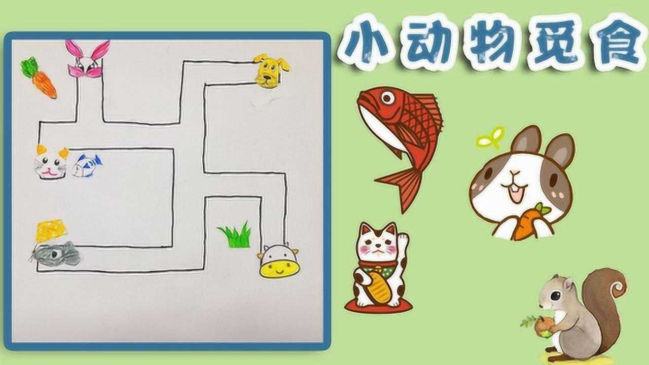 你知道每个小动物吃什么食物吗今天我们就来帮它们找找食物吧