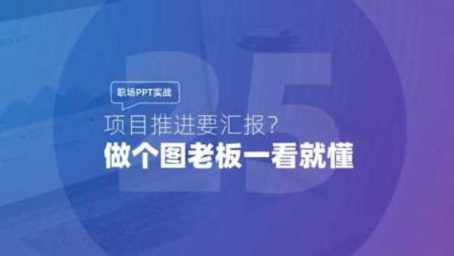 职场PPT实战:项目推进要汇报?做个图老板一看就懂