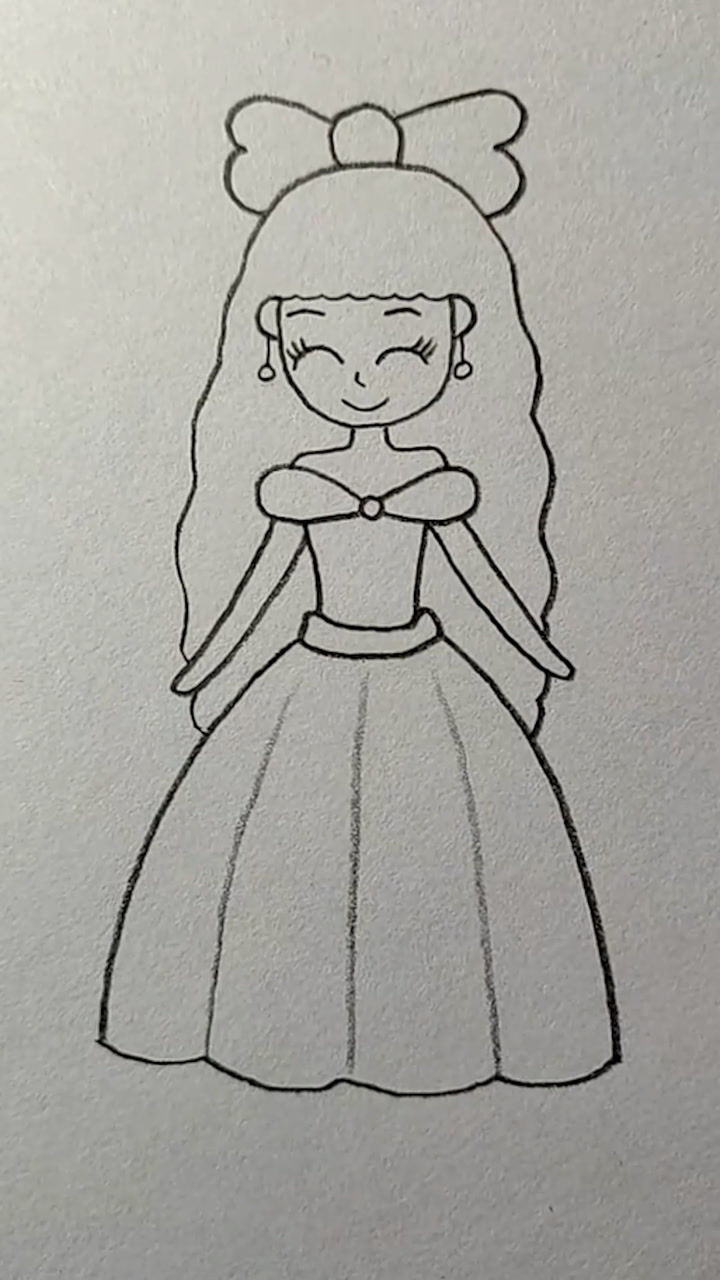教你们画一个美丽的小公主,你学会了嘛