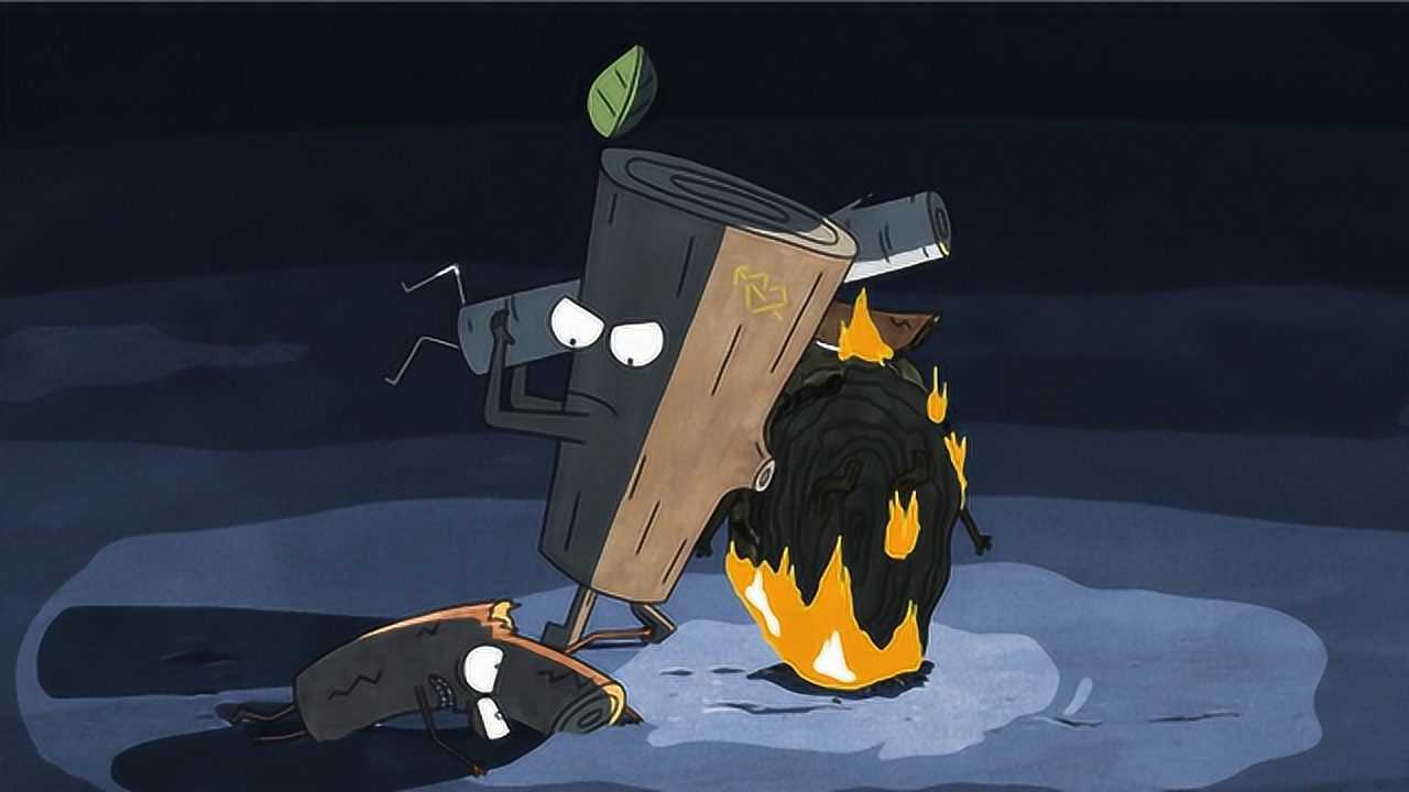 一部讽刺短片,树木自私自利,为了自己取暖害死了自己的伙伴