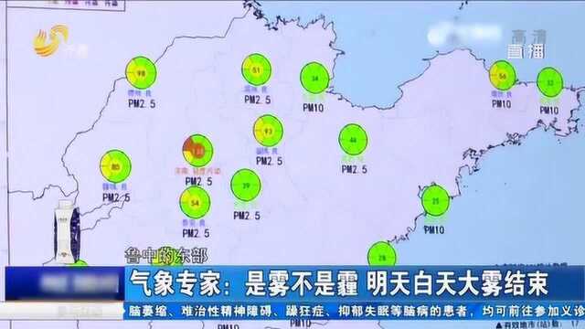 山东:省内出现不同程度大雾 气象专家:是雾不是霾 空气质量较好