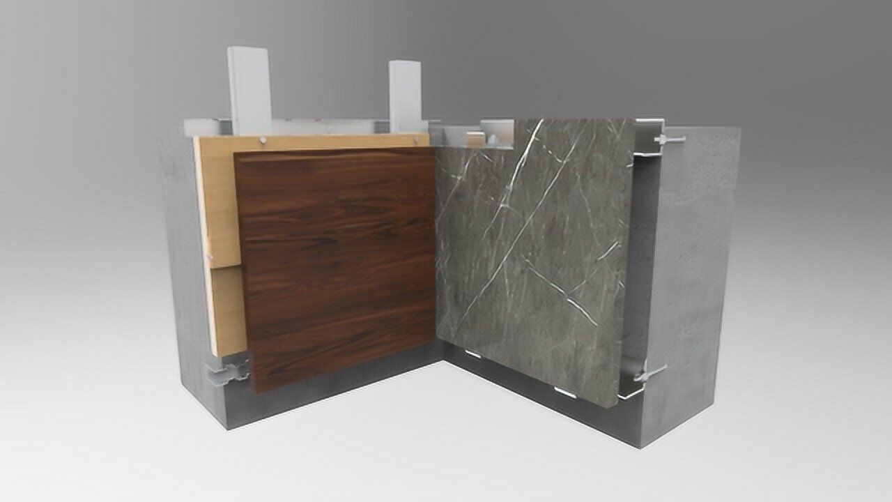 石材与木饰面(阴角对接)