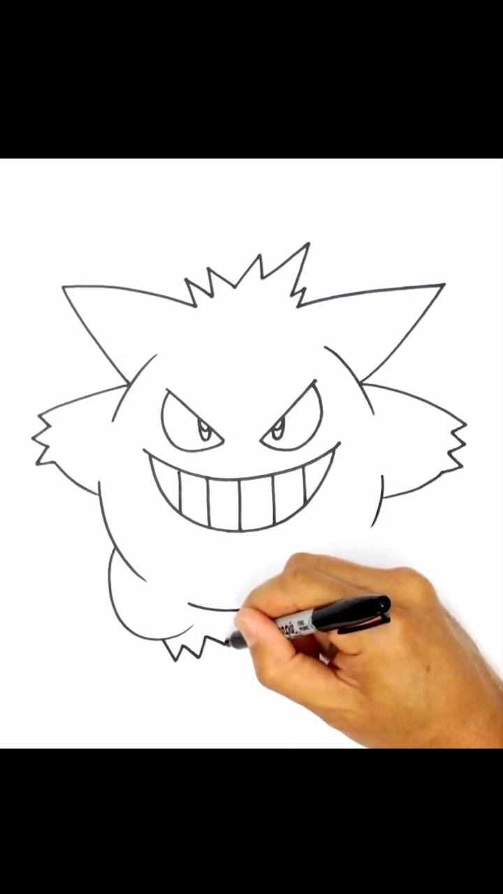 精灵宝可梦094卡牌耿鬼普通卡绘画教程