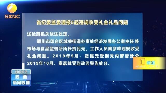 陕西省纪委监委通报5起违规收受礼金礼品问题