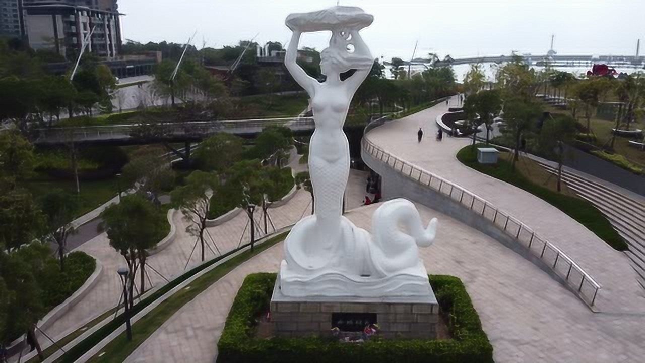 深圳蛇口女娲补天雕塑航拍