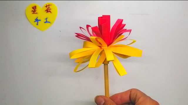 教你最简单的小红花制作,1分钟学会,一起来做手工吧