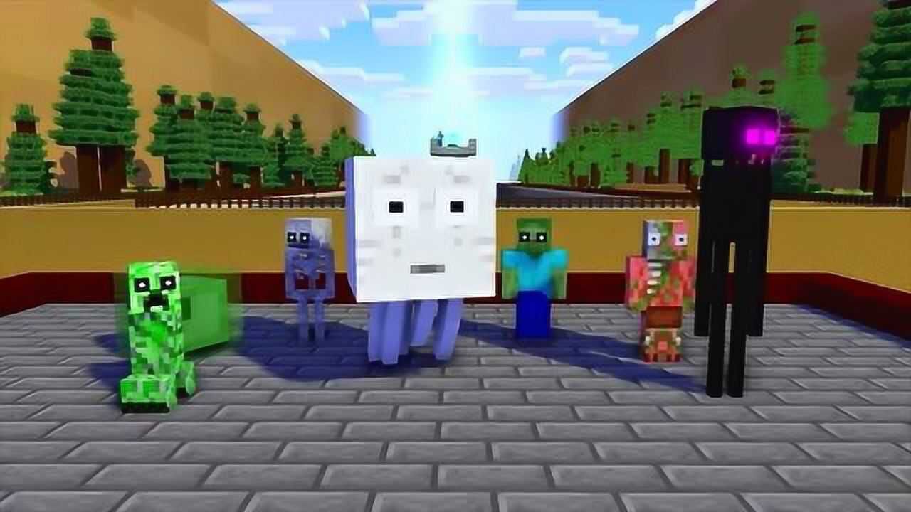 我的世界:小白掉河里了