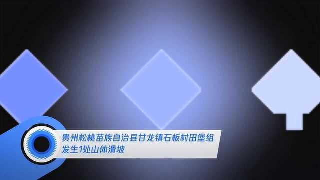 贵州松桃苗族自治县甘龙镇石板村田堡组发生1处山体滑坡