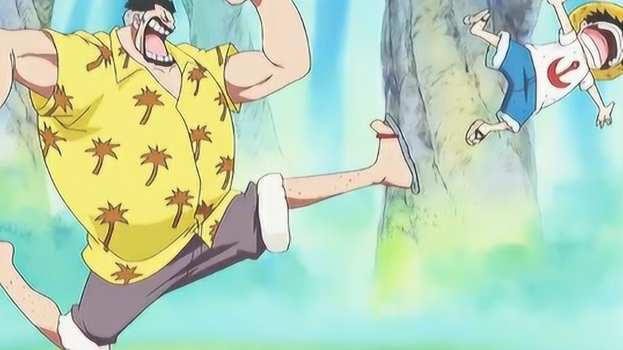 路飞与卡普小时候的路飞真是太可爱了