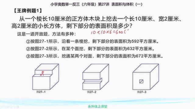 考察你的空间想象力:如何计算几何体挖去一部分后的表面积