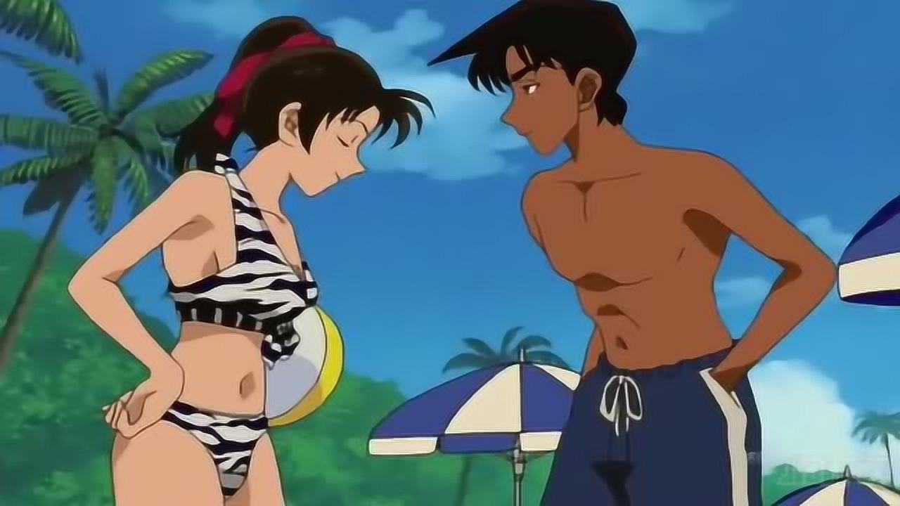 名侦探柯南:小兰与和叶换上泳装出现在沙滩上_腾讯视频