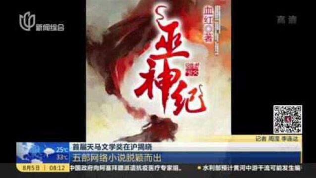 首届天马文学奖在沪揭晓:五部网络小说脱颖而出