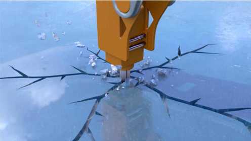 工程车在冰面上凿了一个洞，会发生什么？
