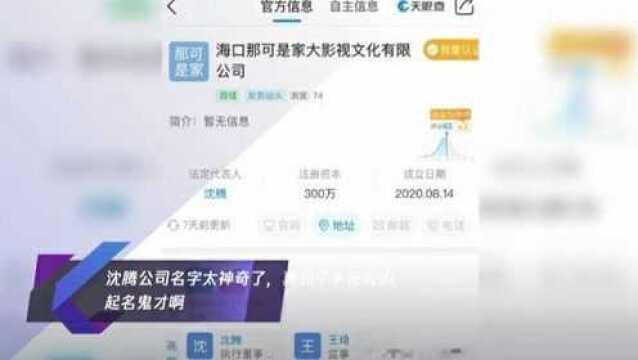 沈腾公司名字太神奇了,真的平平无奇的起名鬼才啊