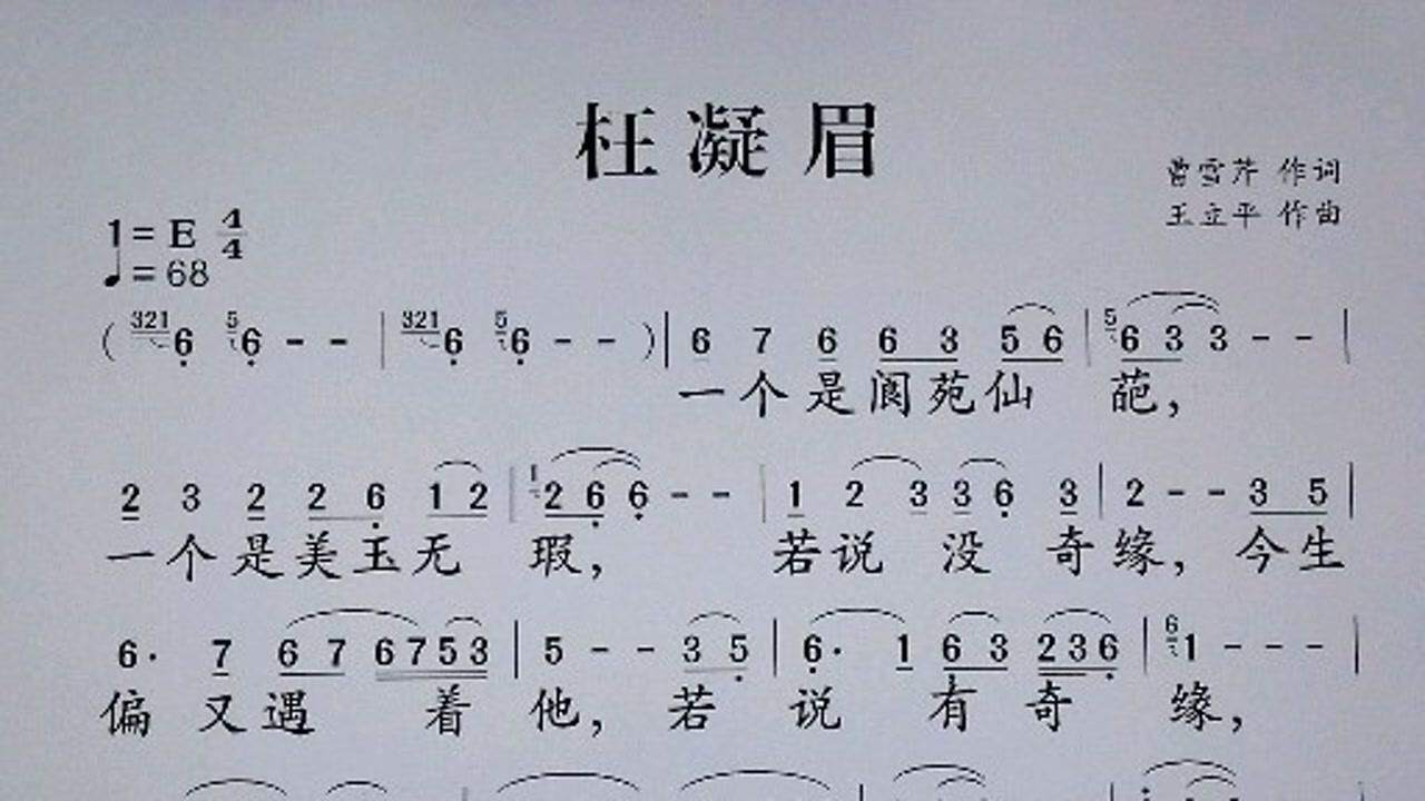 吕老师教简谱《枉凝眉》