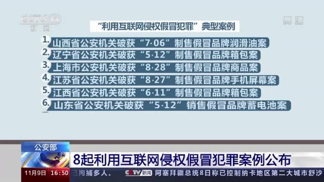 装“名牌” 假“优惠” 公安部公布8起利用互联网侵权假冒犯罪典型案例