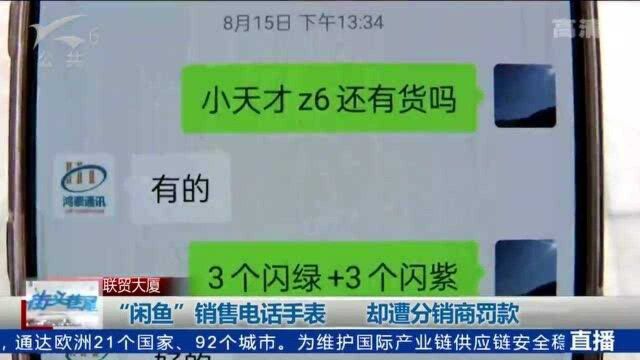 “闲鱼”销售电话手表 却遭分销商罚款