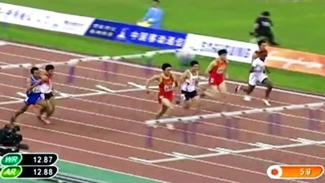 2010年广州亚运会,110米跨栏决赛刘翔王者归来,以13秒09夺冠!