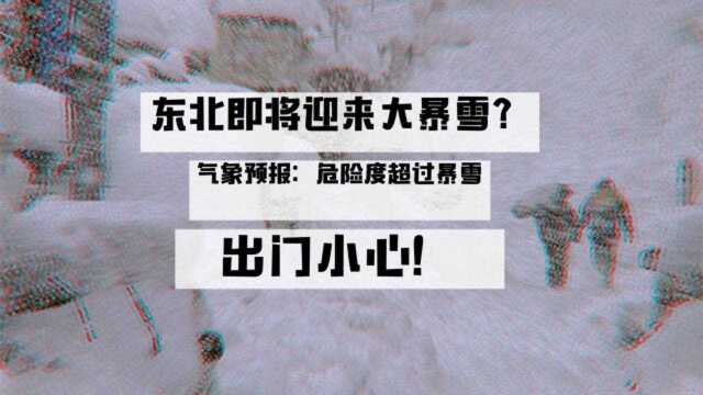 东北即将迎来大暴雪?气象预报:危险度超过暴雪,出门小心!