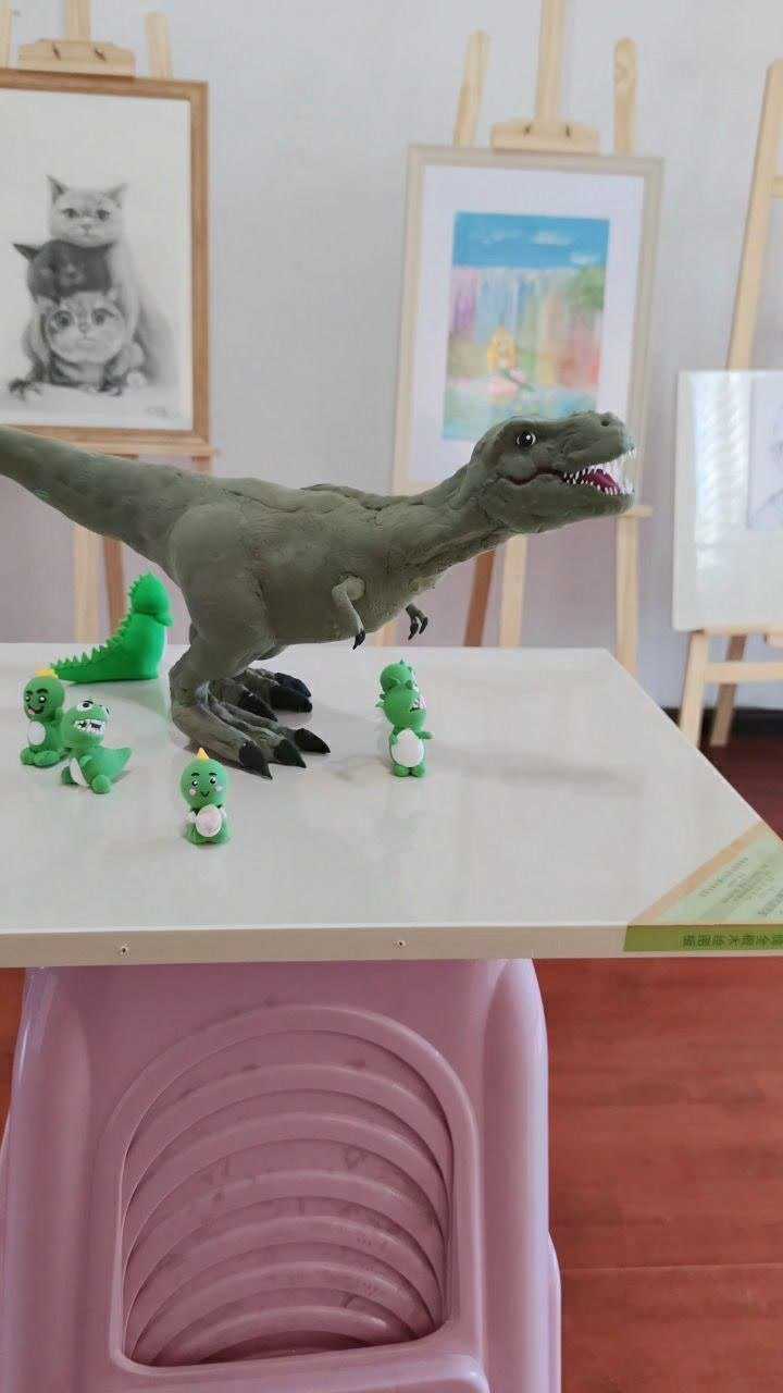 超轻黏土手工作品霸王龙