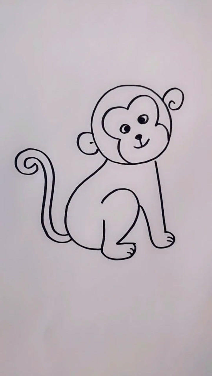 用6画猴子一步一步图片