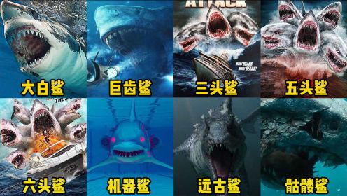这八部电影中的变异鲨鱼，你觉得哪个更厉害，远古鲨一口咬下直升机