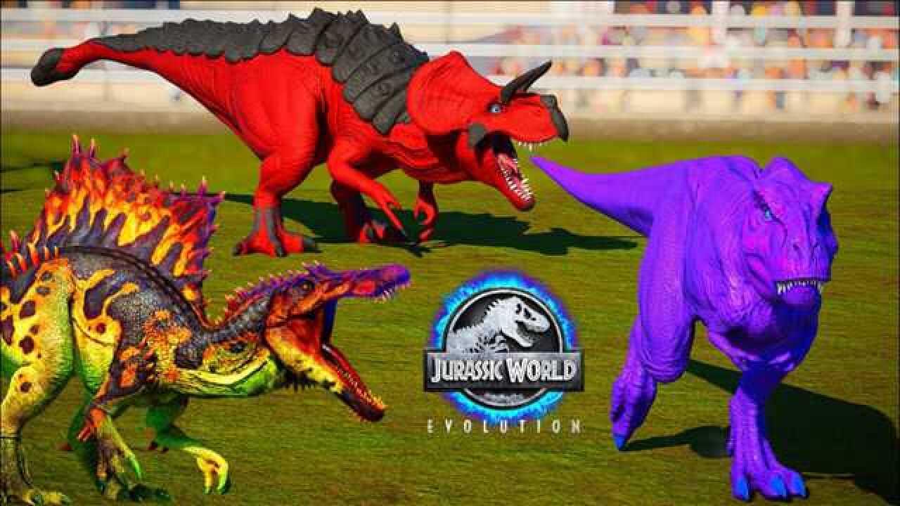 侏罗纪世界进化三角龙大战棘龙谁才是最后的赢家