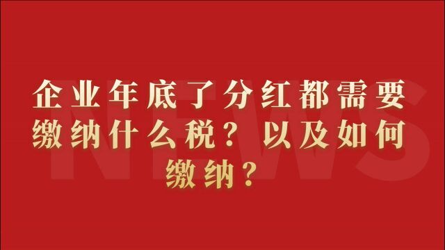 企业年底了分红都需要缴纳什么税?以及如何缴纳?