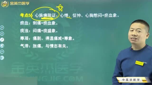 中医诊断学:心脉痹阻证的症状特点都在这里了,淤血,痰浊,寒凝,气滞等症状表现看这里.