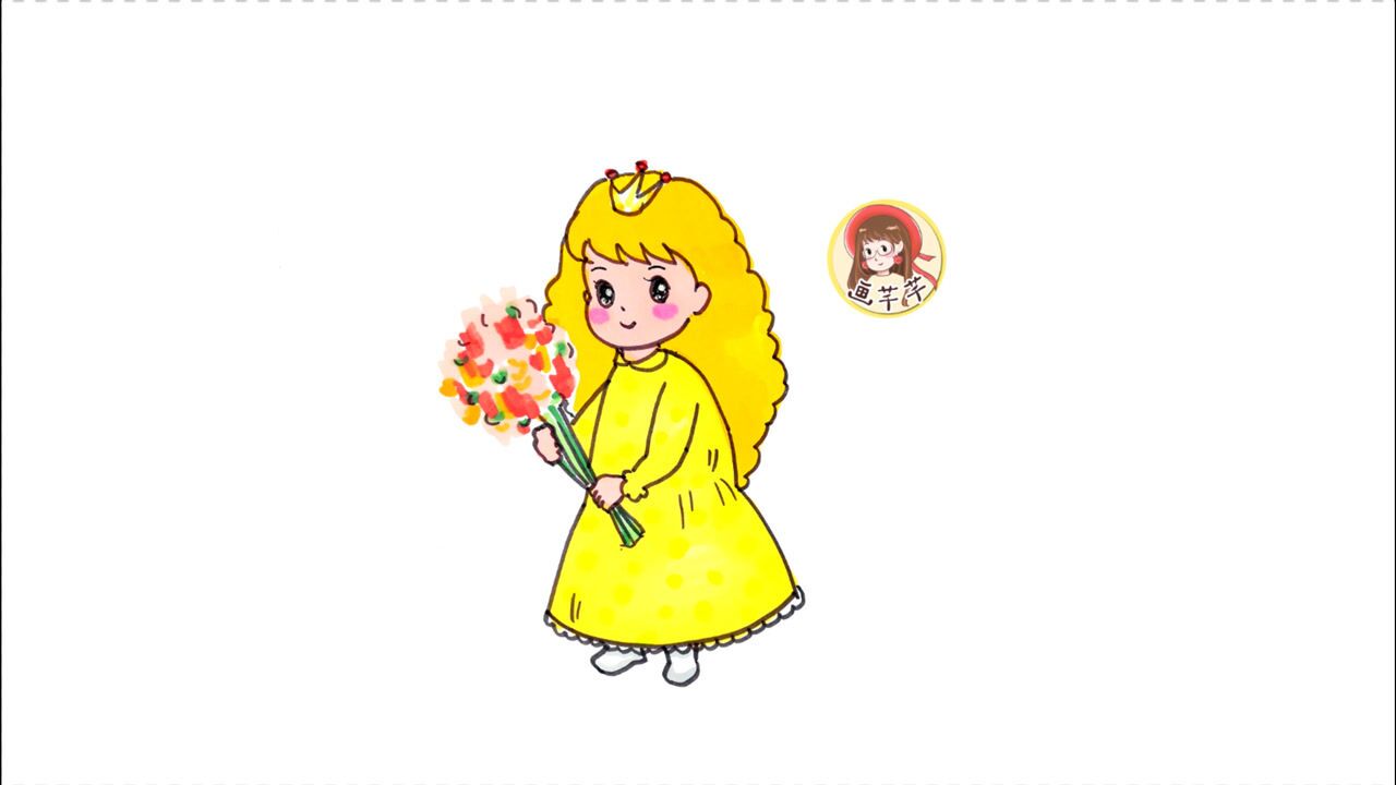 金发小公主简笔画