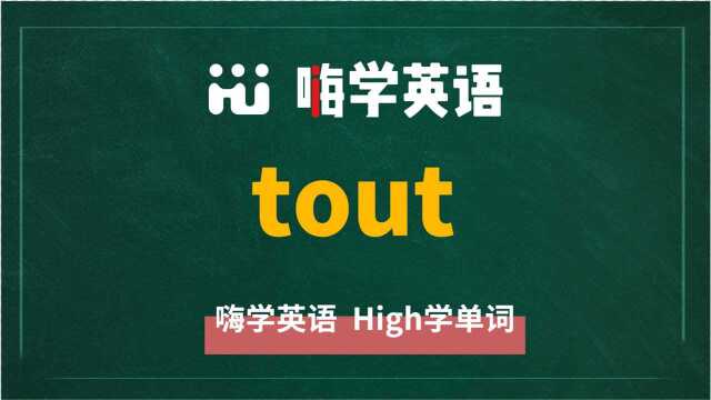 英语单词tout是什么意思,同根词有吗,同近义词有哪些,相关短语呢,可以怎么使用,你知道吗