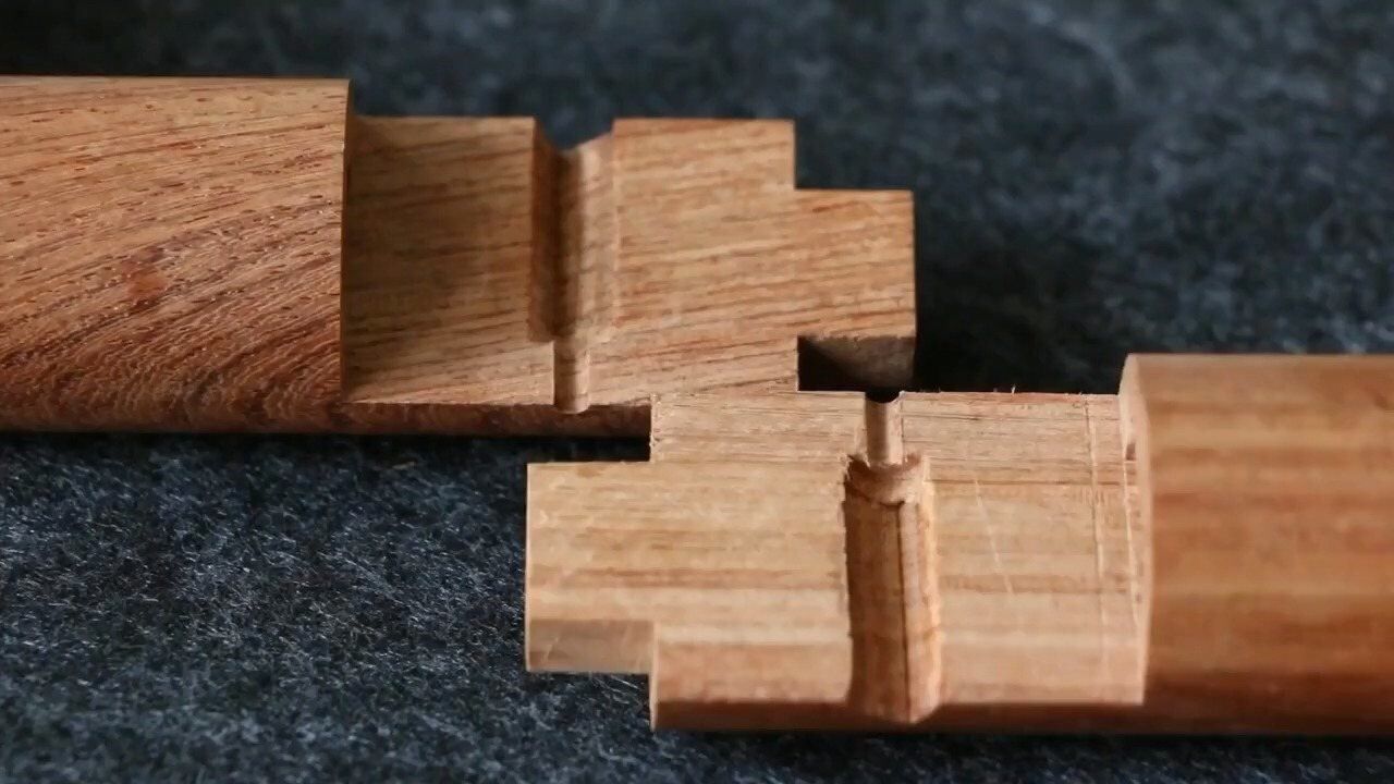 小细节大智慧,榫卯工工艺楔钉榫#榫卯工艺#支持手艺人 #榫卯结构