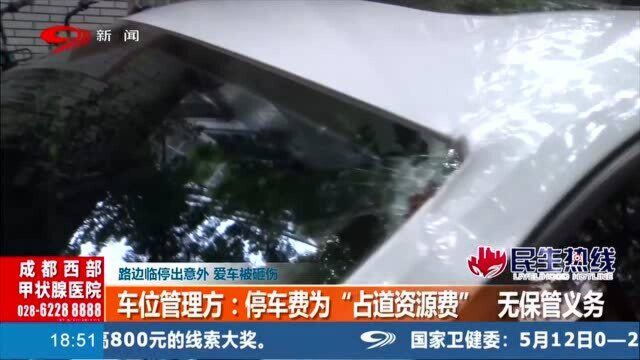 路边临时停车 玻璃却被砸伤 损失该由谁来赔付?