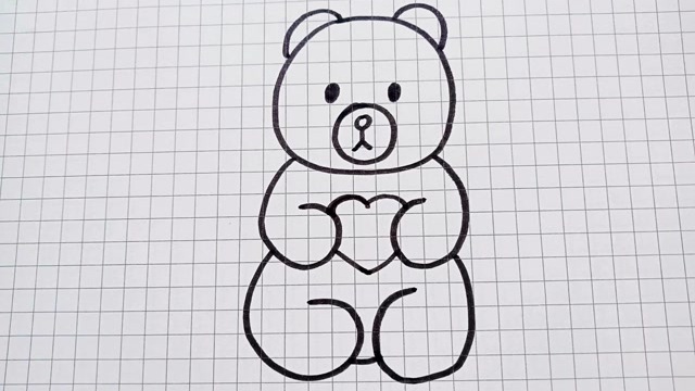 教你画一个简单的小熊,是不是超可爱!