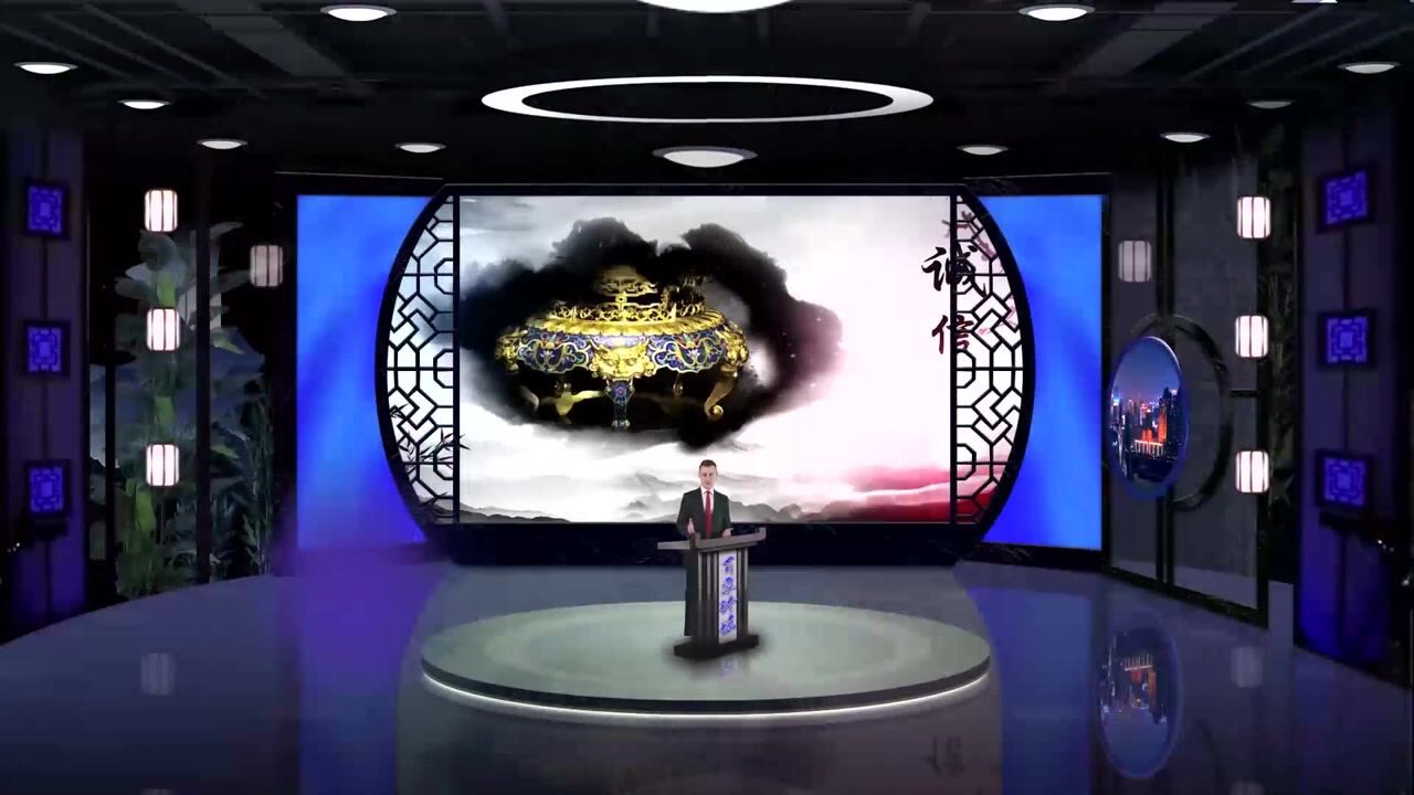 vmix虚拟集 多视角演播场景科教频道百家讲坛人物介绍产品发布会宣传